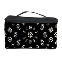 Dark Ditsy Floral Pattern Cosmetic Storage Case by dflcprints