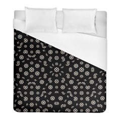 Dark Ditsy Floral Pattern Duvet Cover (full/ Double Size)