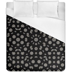 Dark Ditsy Floral Pattern Duvet Cover (california King Size)