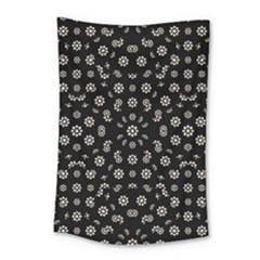 Dark Ditsy Floral Pattern Small Tapestry by dflcprints