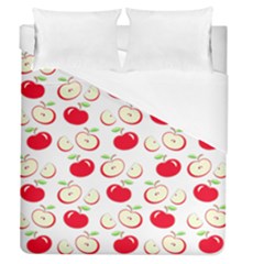 Apple Pattern Duvet Cover (queen Size) by Valentinaart