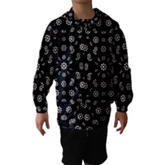 Dark Ditsy Floral Pattern Hooded Wind Breaker (kids) by dflcprintsclothing