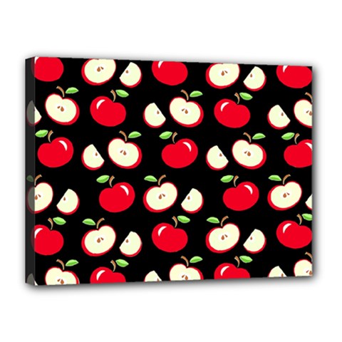 Apple Pattern Canvas 16  X 12  by Valentinaart