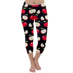 Apple Pattern Capri Winter Leggings  by Valentinaart