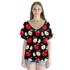 Apple Pattern Flutter Sleeve Top by Valentinaart