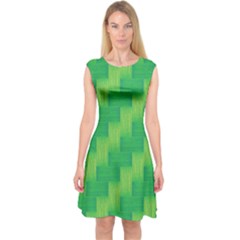 Pattern Capsleeve Midi Dress