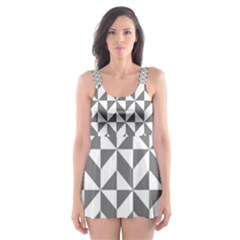 Pattern Skater Dress Swimsuit