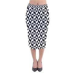 Pattern Velvet Midi Pencil Skirt