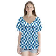 Pattern Flutter Sleeve Top