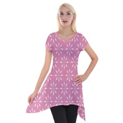 Pattern Short Sleeve Side Drop Tunic