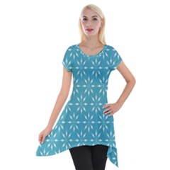 Pattern Short Sleeve Side Drop Tunic