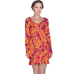 Pattern Long Sleeve Nightdress