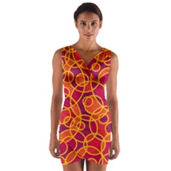 Pattern Wrap Front Bodycon Dress