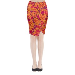 Pattern Midi Wrap Pencil Skirt