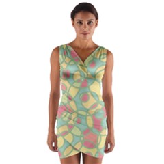 Pattern Wrap Front Bodycon Dress