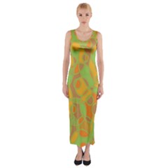 Pattern Fitted Maxi Dress