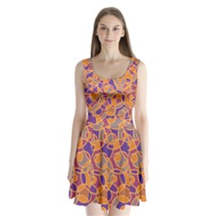 Pattern Split Back Mini Dress 