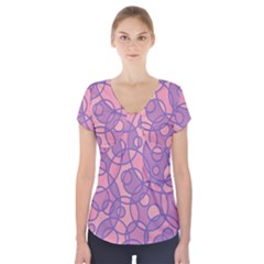 Pattern Short Sleeve Front Detail Top by Valentinaart