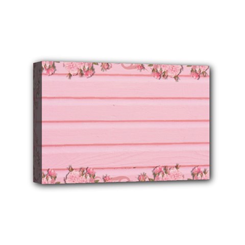 Pink Peony Outline Romantic Mini Canvas 6  x 4 