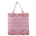 Pink Peony Outline Romantic Grocery Tote Bag View1