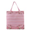 Pink Peony Outline Romantic Grocery Tote Bag View2