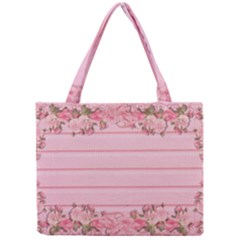 Pink Peony Outline Romantic Mini Tote Bag by Simbadda