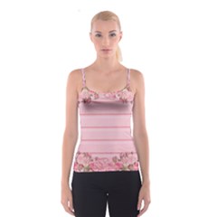 Pink Peony Outline Romantic Spaghetti Strap Top by Simbadda