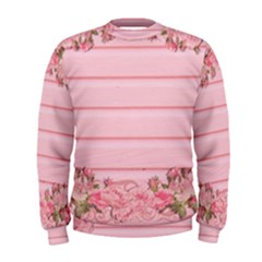 Pink Peony Outline Romantic Men s Sweatshirt