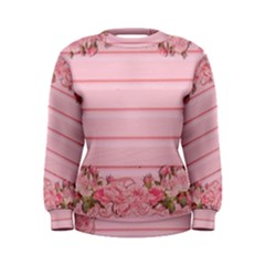 Pink Peony Outline Romantic Women s Sweatshirt