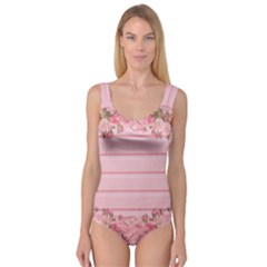 Pink Peony Outline Romantic Princess Tank Leotard 