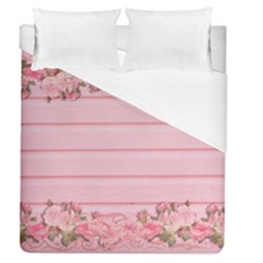 Pink Peony Outline Romantic Duvet Cover (Queen Size)