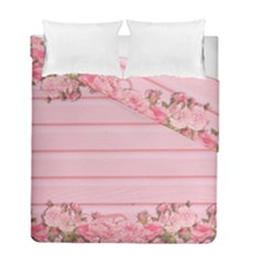 Pink Peony Outline Romantic Duvet Cover Double Side (Full/ Double Size)