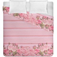 Pink Peony Outline Romantic Duvet Cover Double Side (King Size)