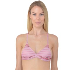 Pink Peony Outline Romantic Reversible Tri Bikini Top by Simbadda