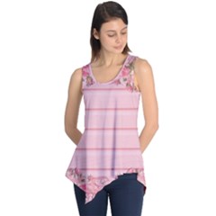 Pink Peony Outline Romantic Sleeveless Tunic