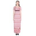 Pink Peony Outline Romantic Short Sleeve Maxi Dress View1