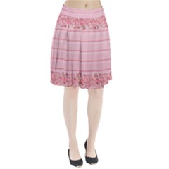 Pink Peony Outline Romantic Pleated Skirt by Simbadda