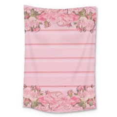 Pink Peony Outline Romantic Large Tapestry