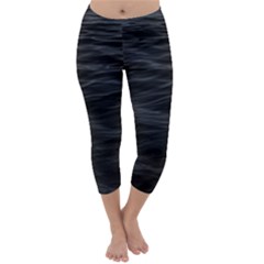 Dark Lake Ocean Pattern River Sea Capri Winter Leggings  by Simbadda