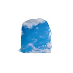 Sky Blue Clouds Nature Amazing Drawstring Pouches (small)  by Simbadda