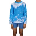 Sky Blue Clouds Nature Amazing Kids  Long Sleeve Swimwear View1