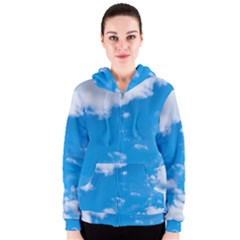 Sky Blue Clouds Nature Amazing Women s Zipper Hoodie by Simbadda