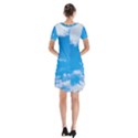 Sky Blue Clouds Nature Amazing Short Sleeve V-neck Flare Dress View2