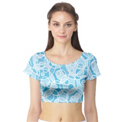 Pattern Short Sleeve Crop Top (tight Fit)