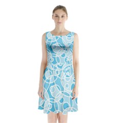 Pattern Sleeveless Chiffon Waist Tie Dress