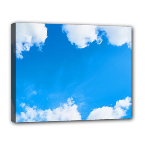 Sky Clouds Blue White Weather Air Canvas 14  X 11  by Simbadda