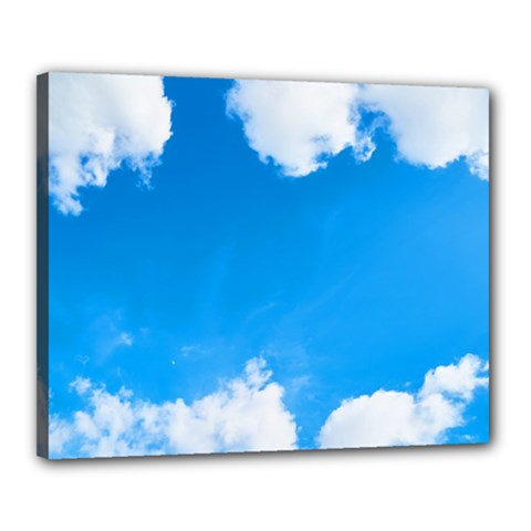 Sky Clouds Blue White Weather Air Canvas 20  X 16  by Simbadda