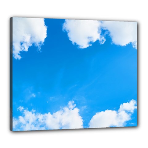 Sky Clouds Blue White Weather Air Canvas 24  X 20  by Simbadda