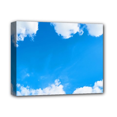 Sky Clouds Blue White Weather Air Deluxe Canvas 14  X 11  by Simbadda