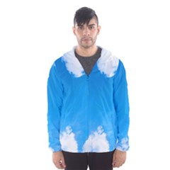 Sky Clouds Blue White Weather Air Hooded Wind Breaker (men) by Simbadda